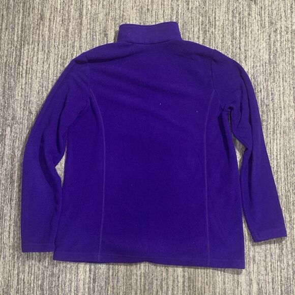 Lands End‎ Women's Fleece Sweater Sz Medium Purple 1/4 Zip Pullover Soft Outdoor - Picture 6 of 6